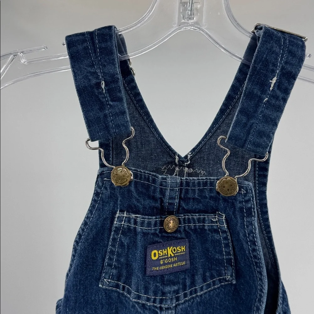 OshKosh B'gosh Denim Overalls shorts unisex 7 summer cotton made in USA kids